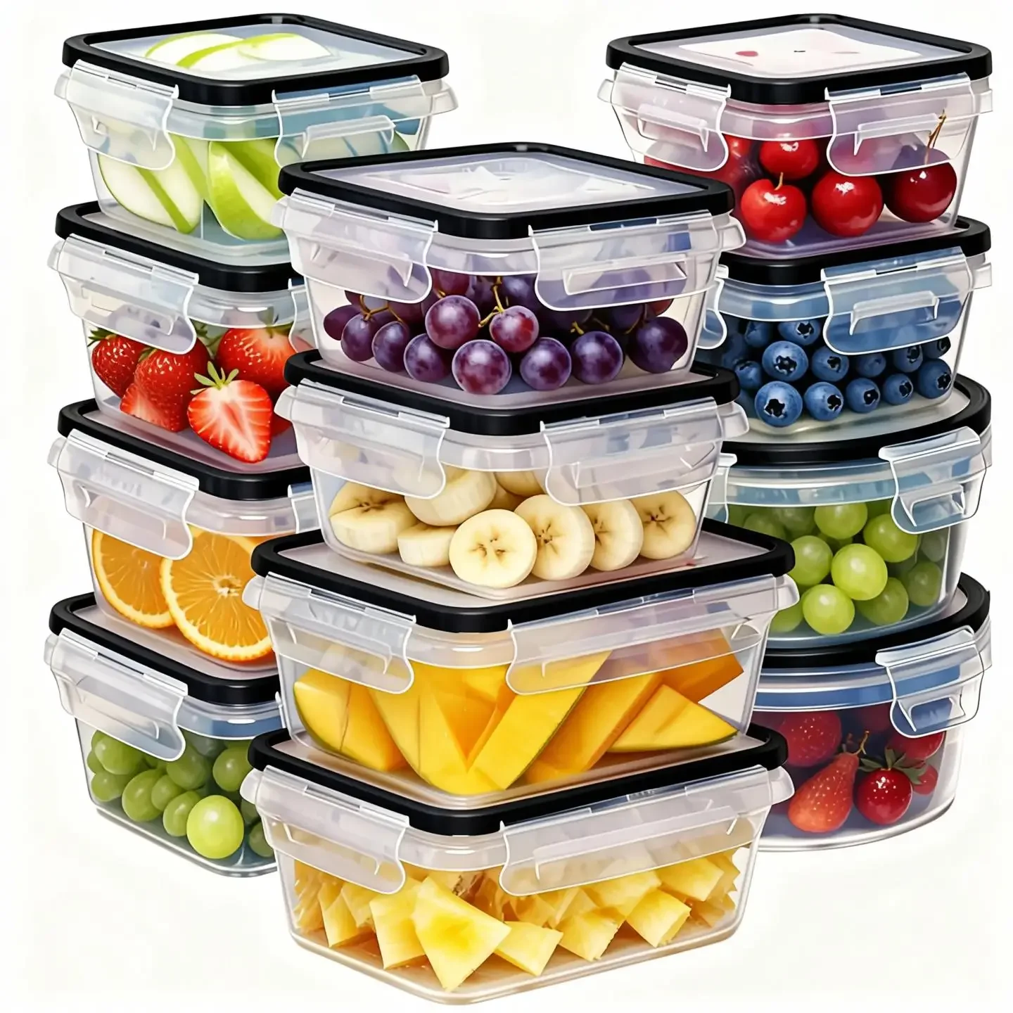Food Storage Labels - 12Pcs Airtight Food Storage Containers Set