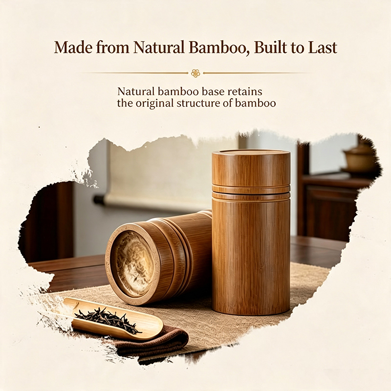 Vintage Bamboo Tea Canister Po - Food Storage With Dividers review and price