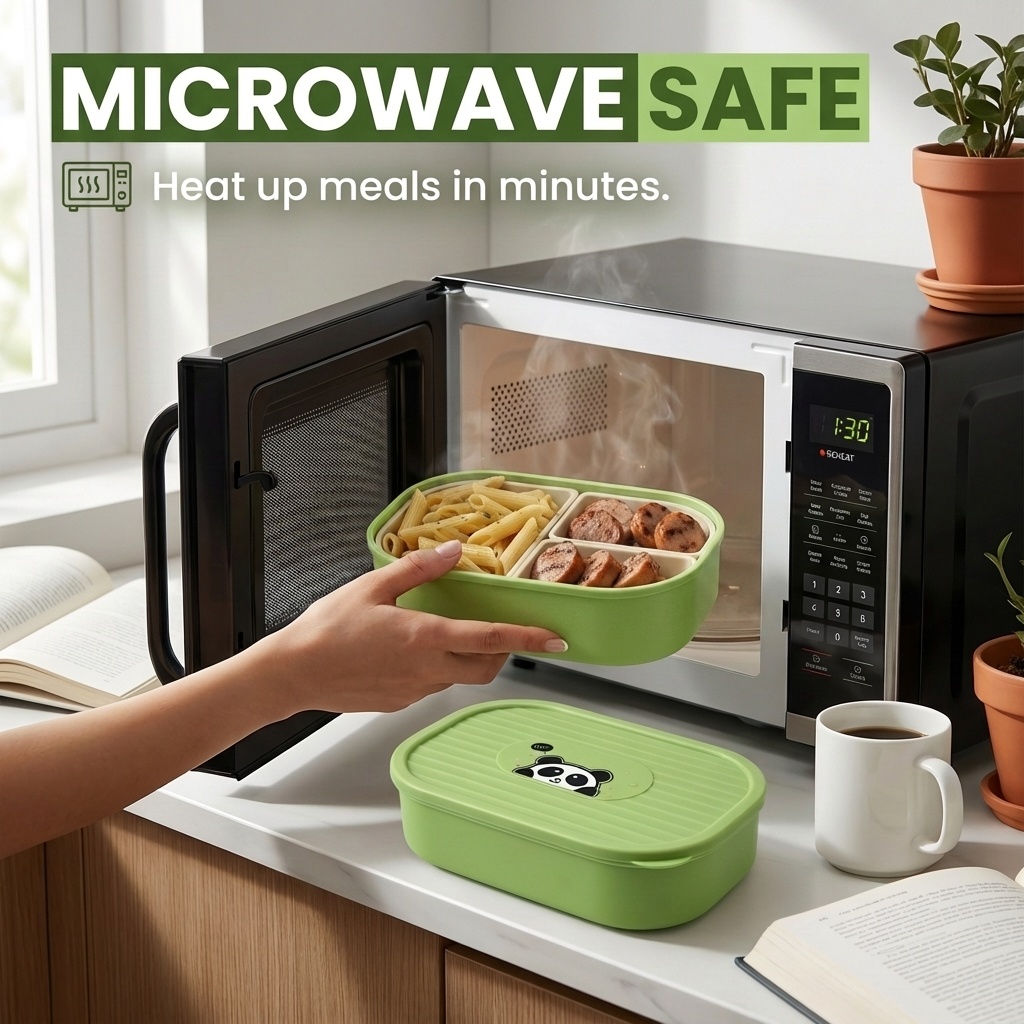 Cute Plastic Divided Lunch Box - Food Storage Oven Safe review and price